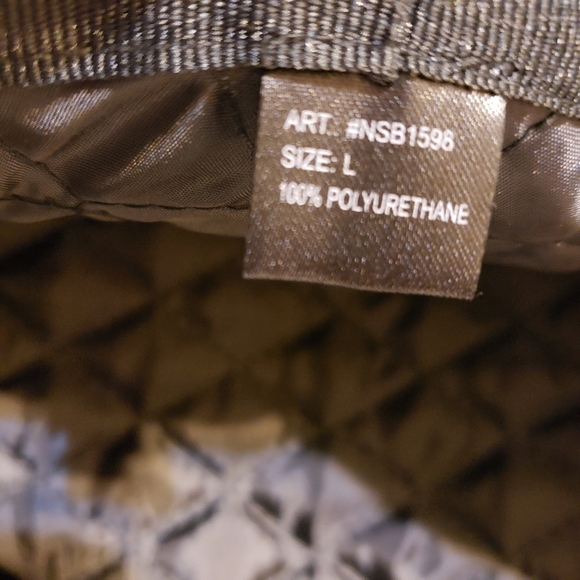 Epoch Faux Leather Newsboys Hat Black size Large - Picture 4 of 6